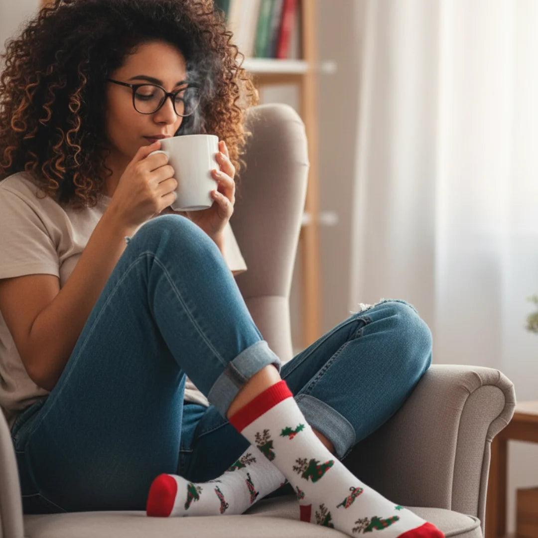 Christmas Socks Cotton Blended
