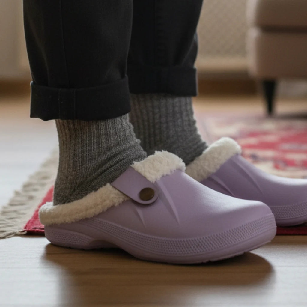 Womens Clogs Fleece-lined Cotton