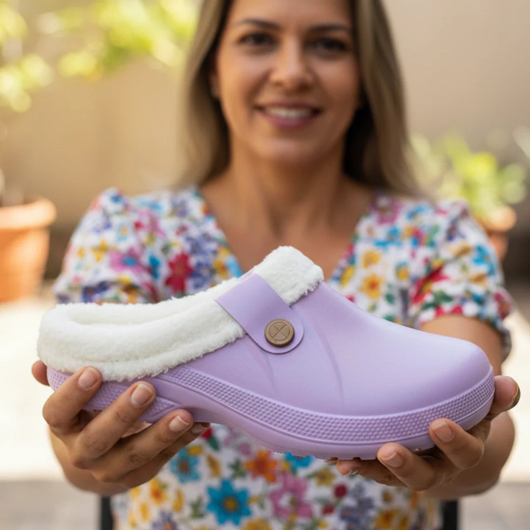 Womens Clogs Fleece-lined Cotton