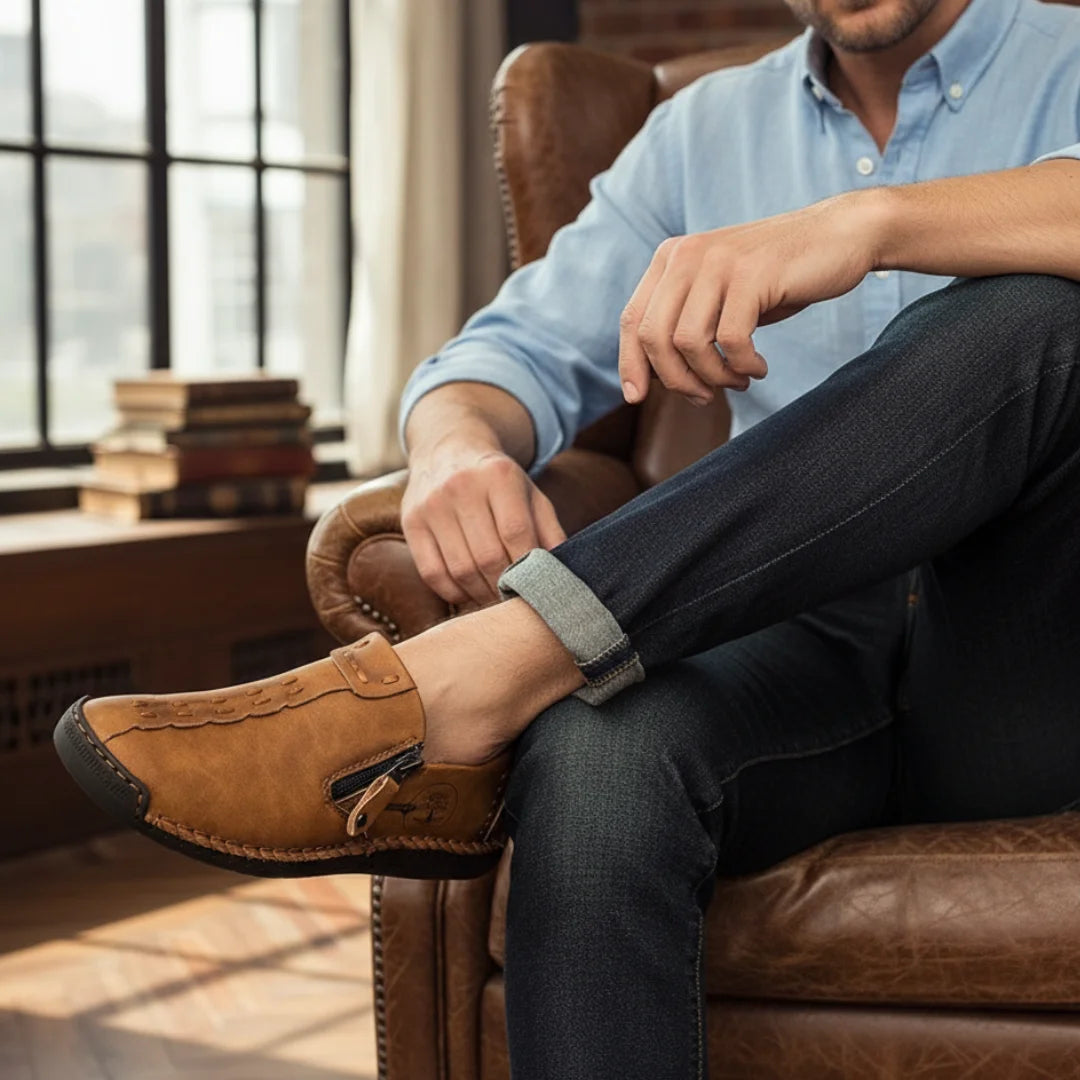 Loafers For Mens Casual Zip Over feet