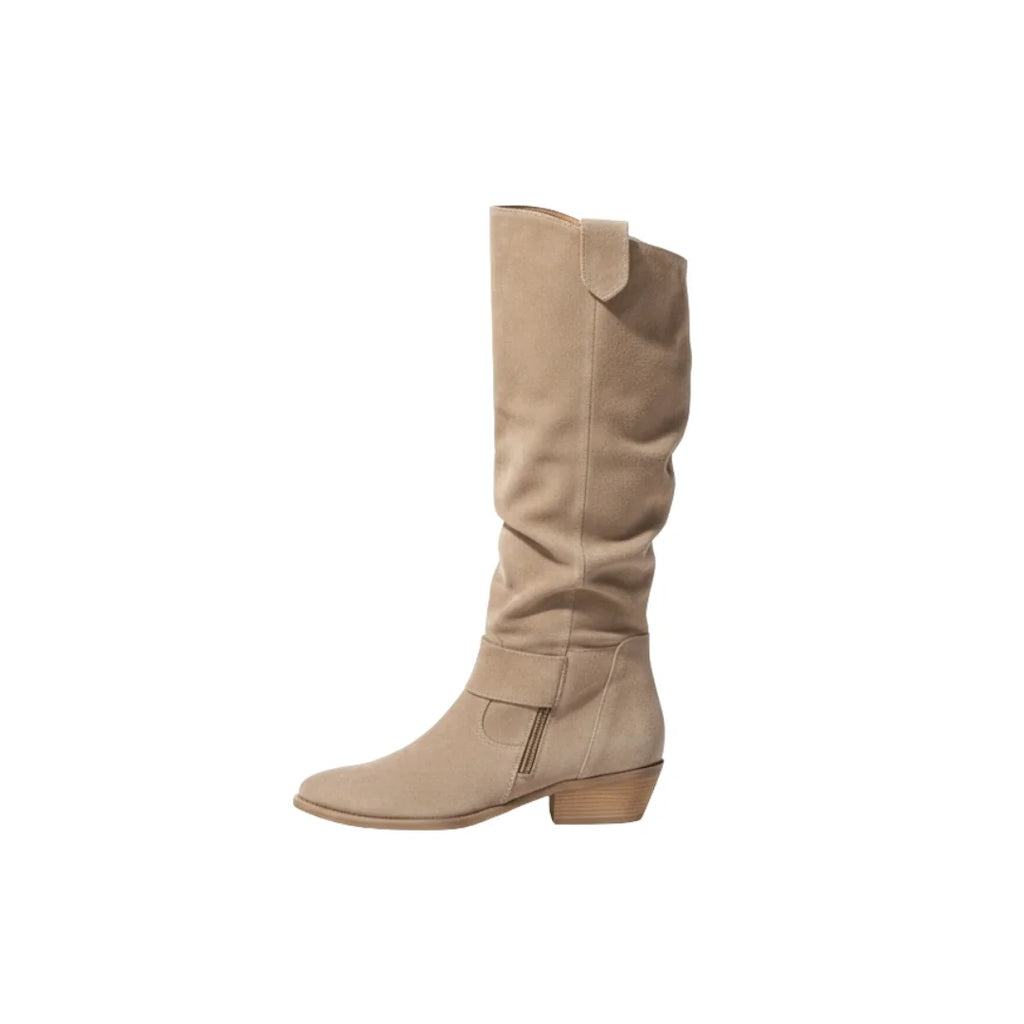 Women's Suede High Boots with Side Zipper