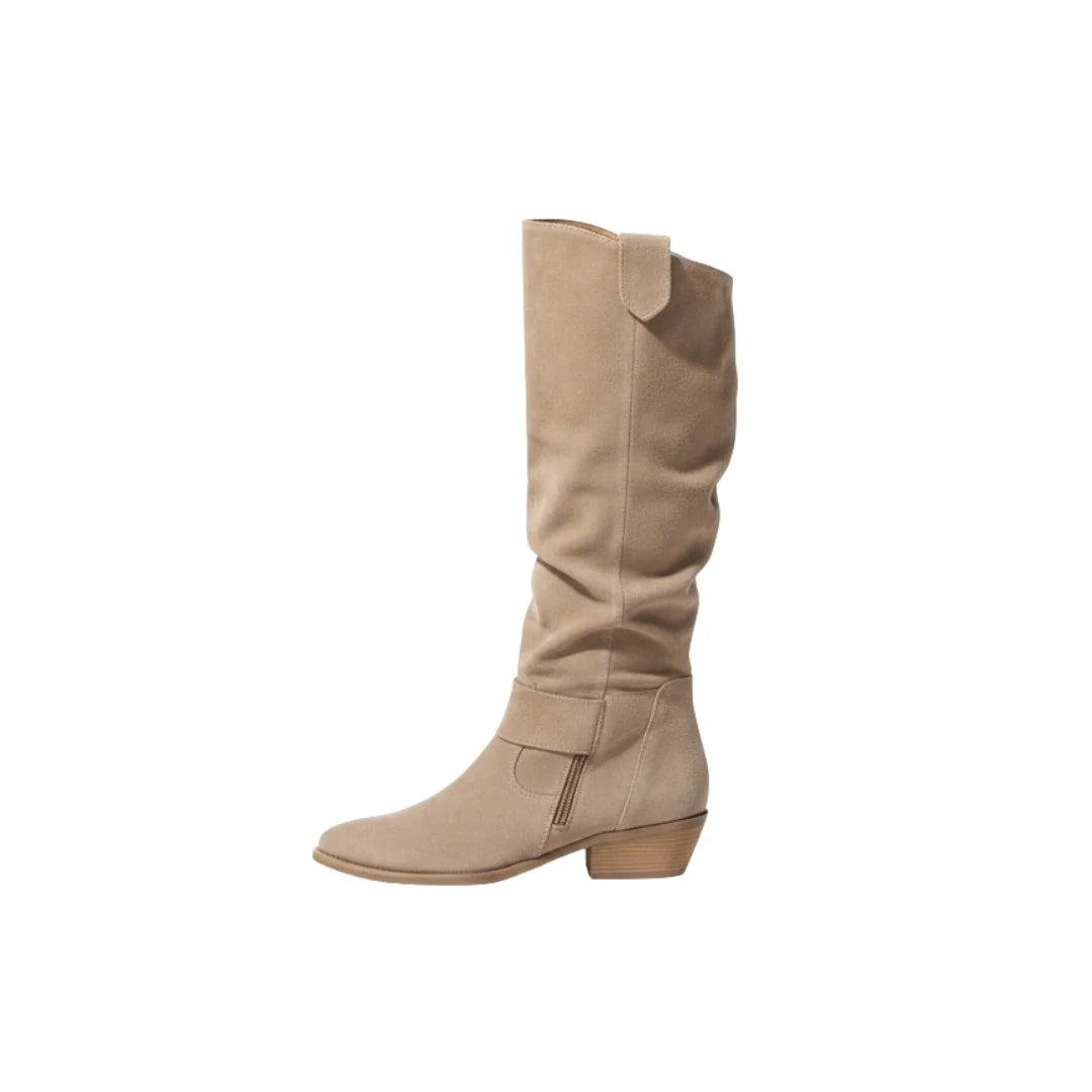 Women's Suede High Boots with Side Zipper