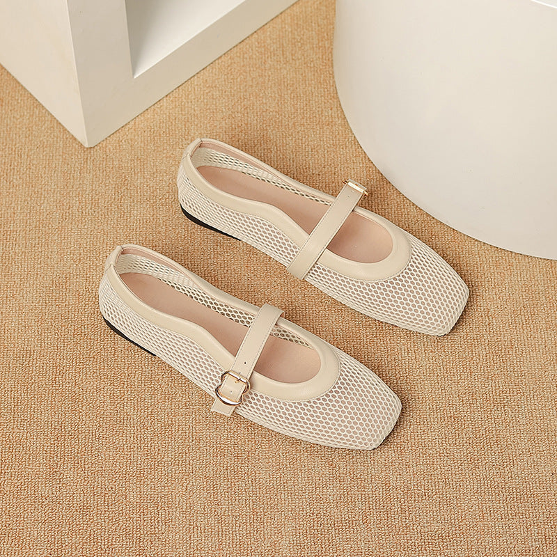 Womens Flats Summer Mesh Hollow Out