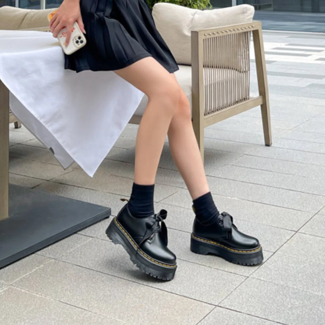 Womens Oxford Ribbon Leather