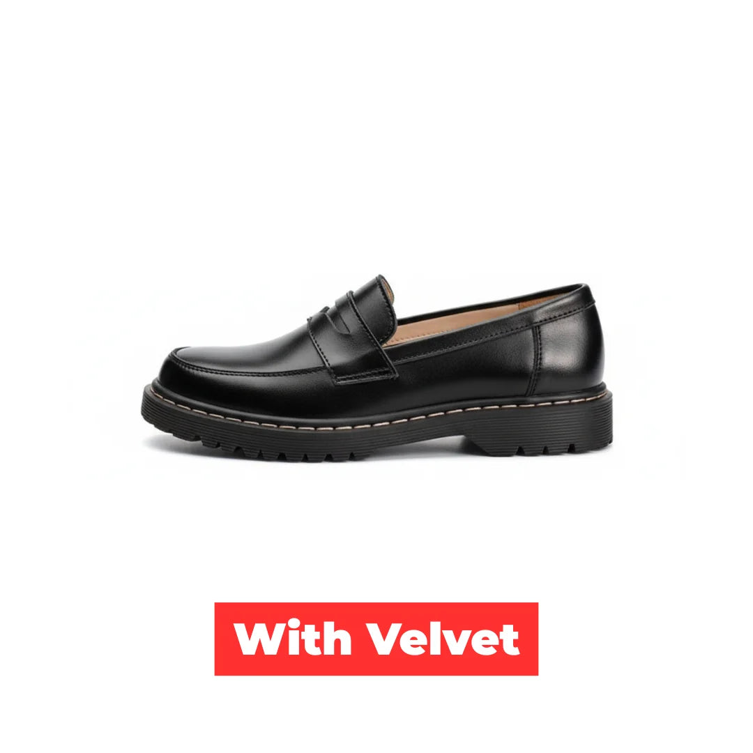 Womens Oxford Round Head Thick Low Heel