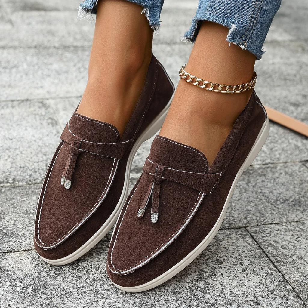 Womens Loafers Casual One Pedal Tassel