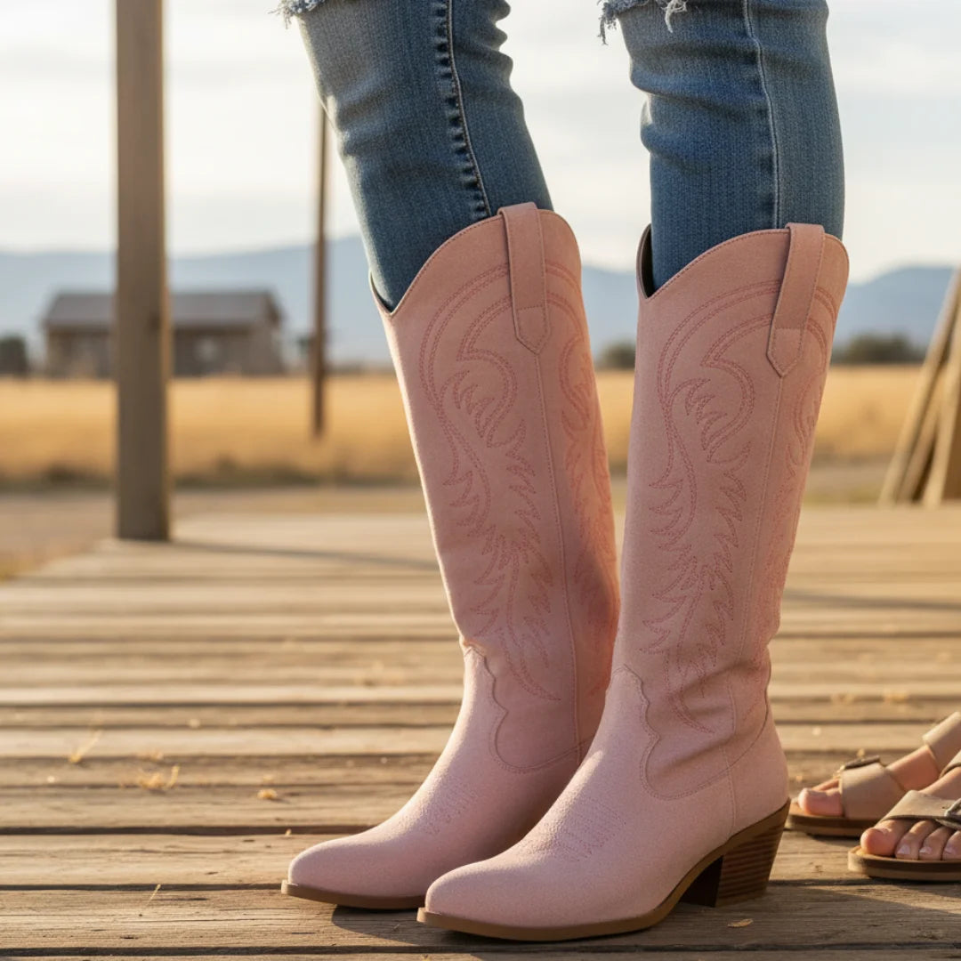 Womens Boots Toe Rider High Heel Pointed