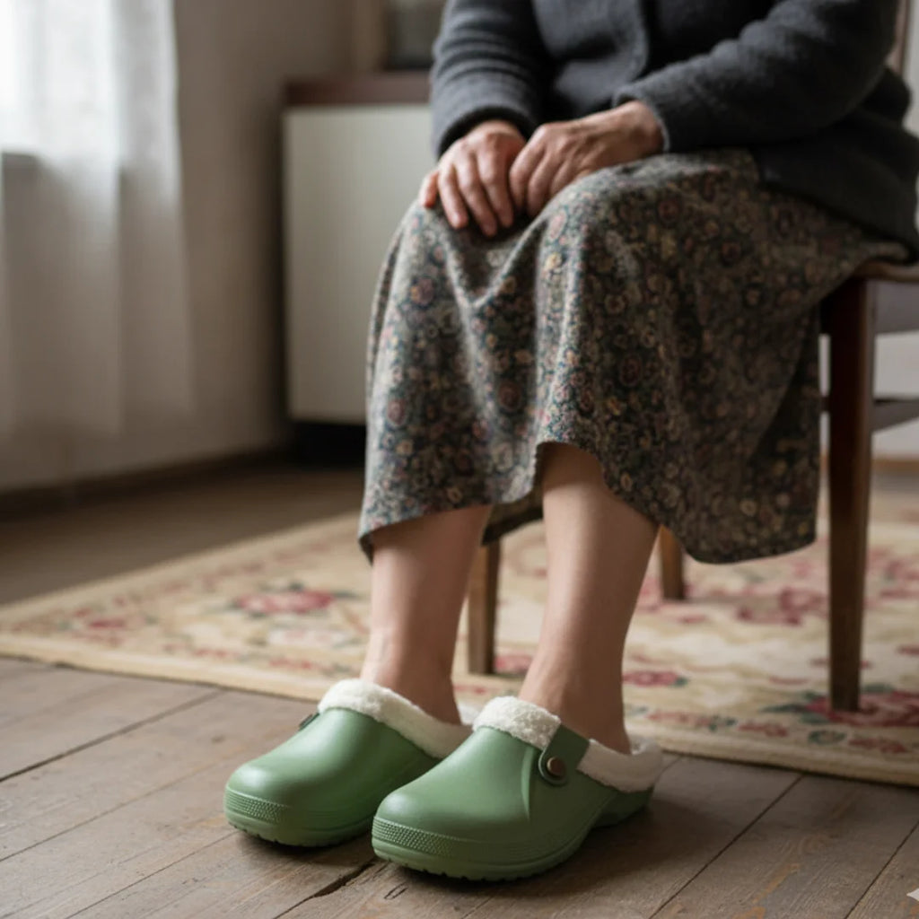 Womens Clogs Fleece-lined Cotton