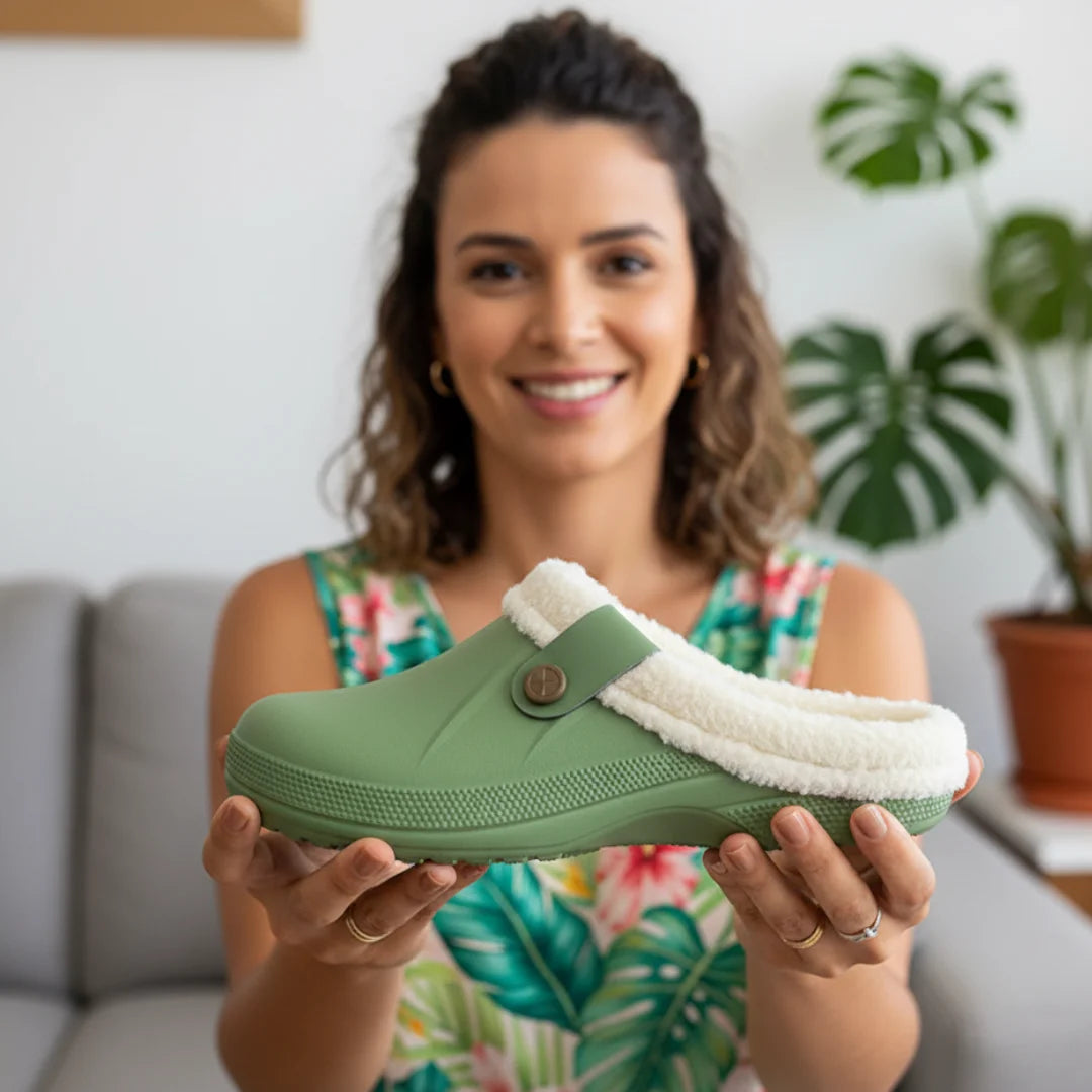 Womens Clogs Fleece-lined Cotton