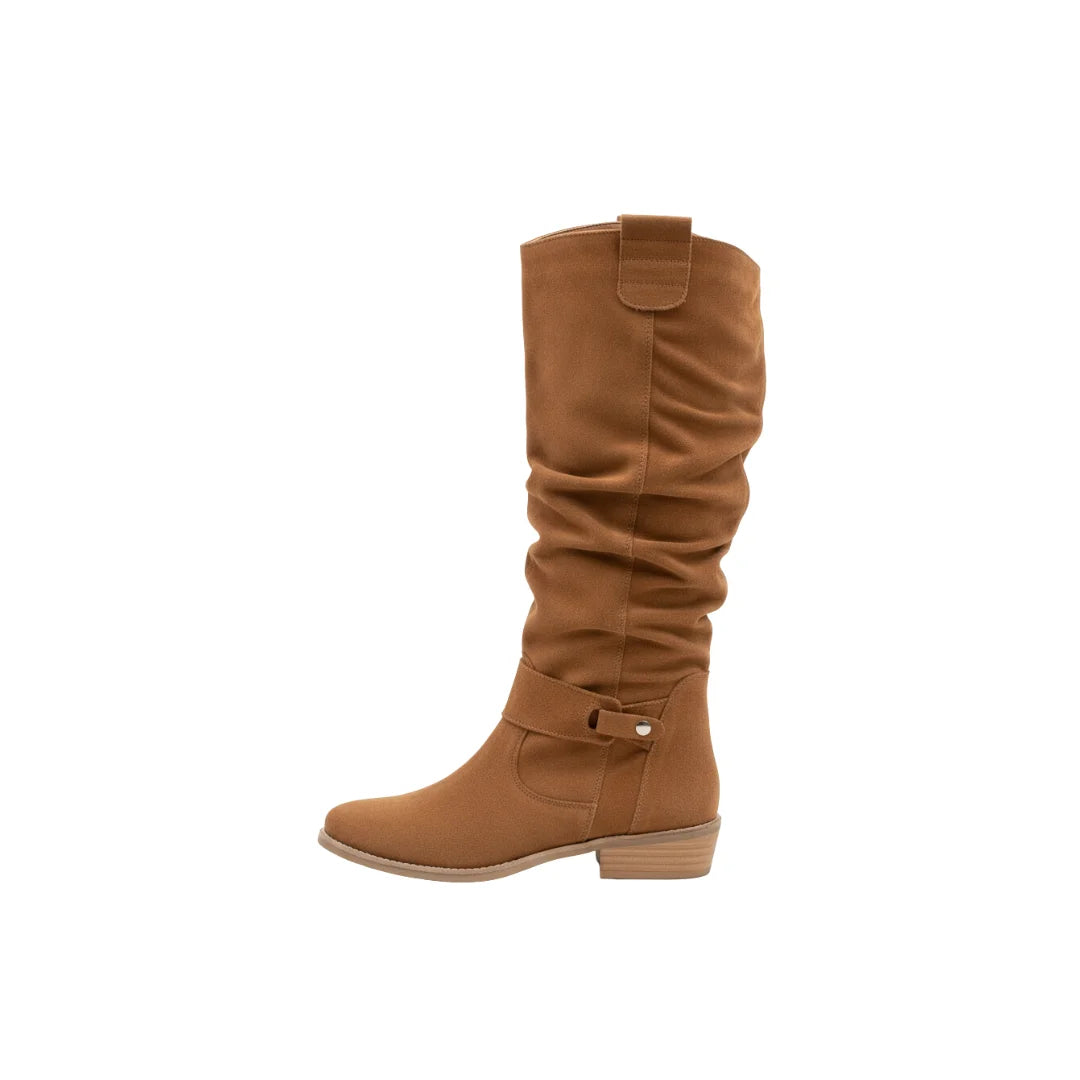 Women's Suede High Boots with Side Zipper