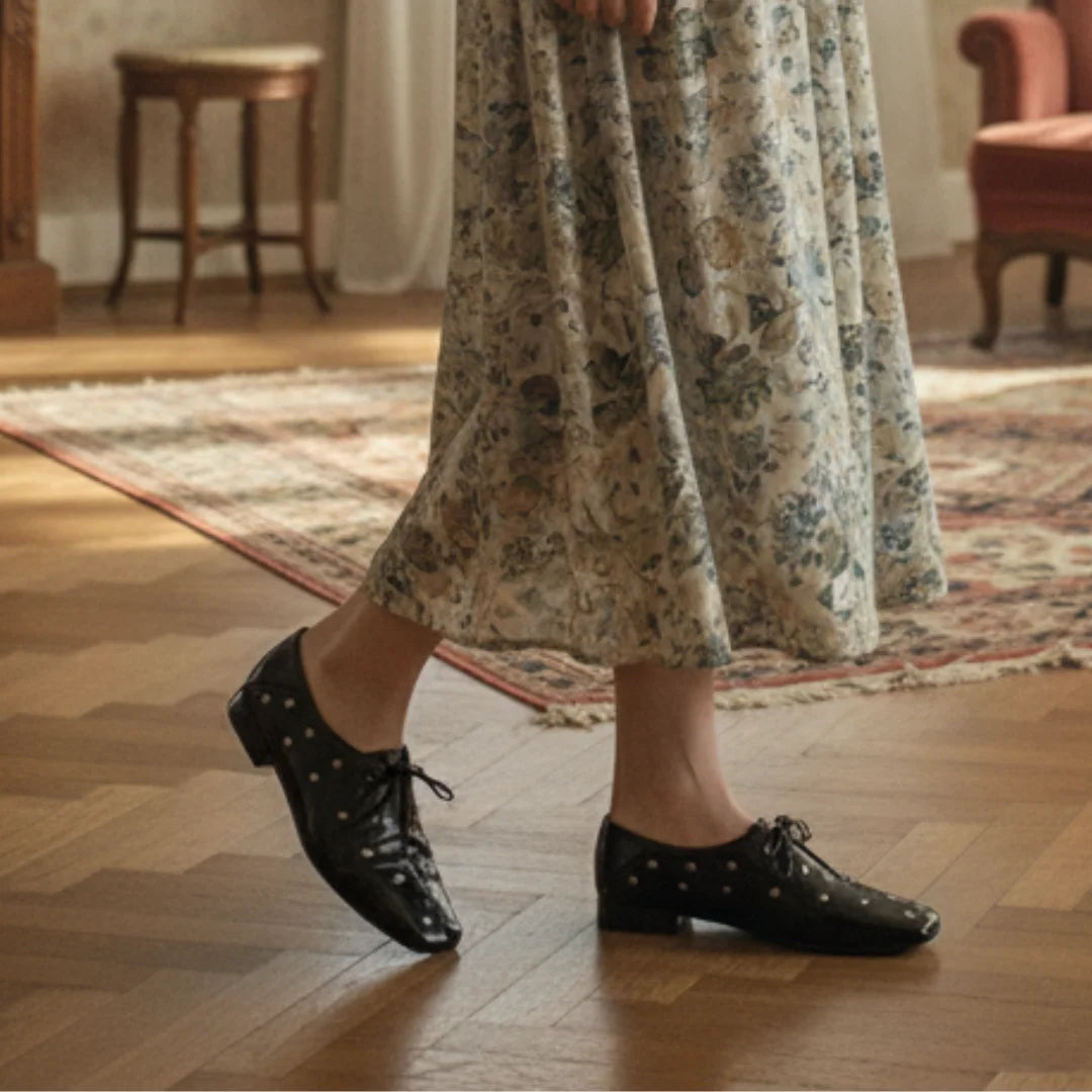 Womens Loafers Rivets Mary Jane Elegant