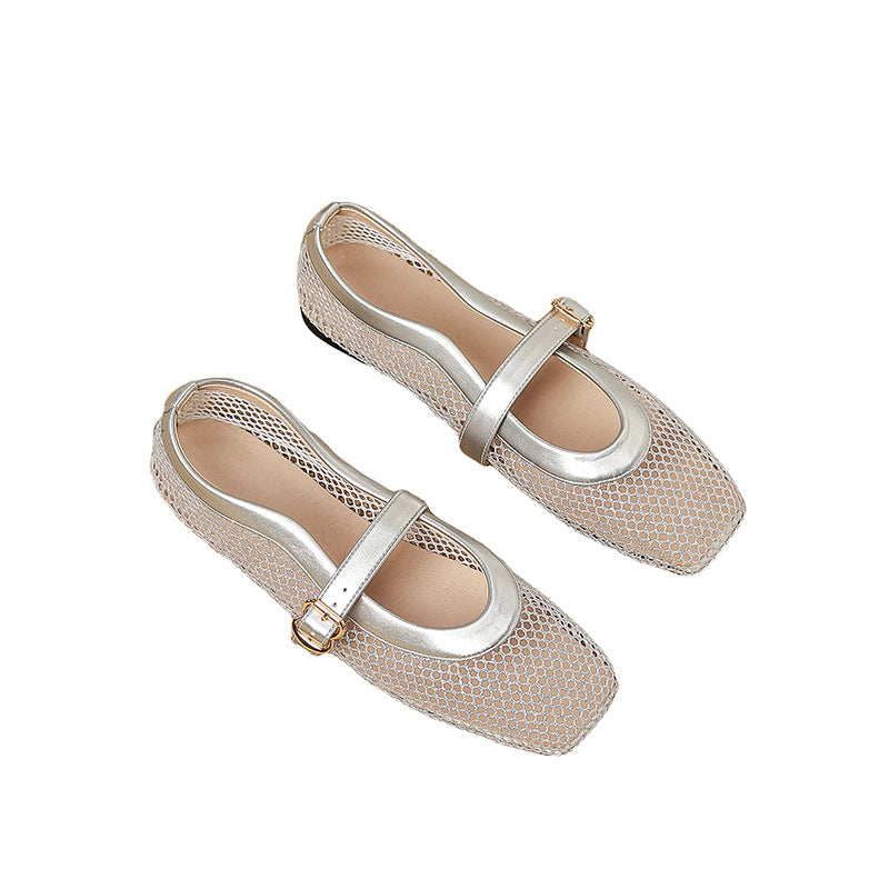 Womens Flats Summer Mesh Hollow Out