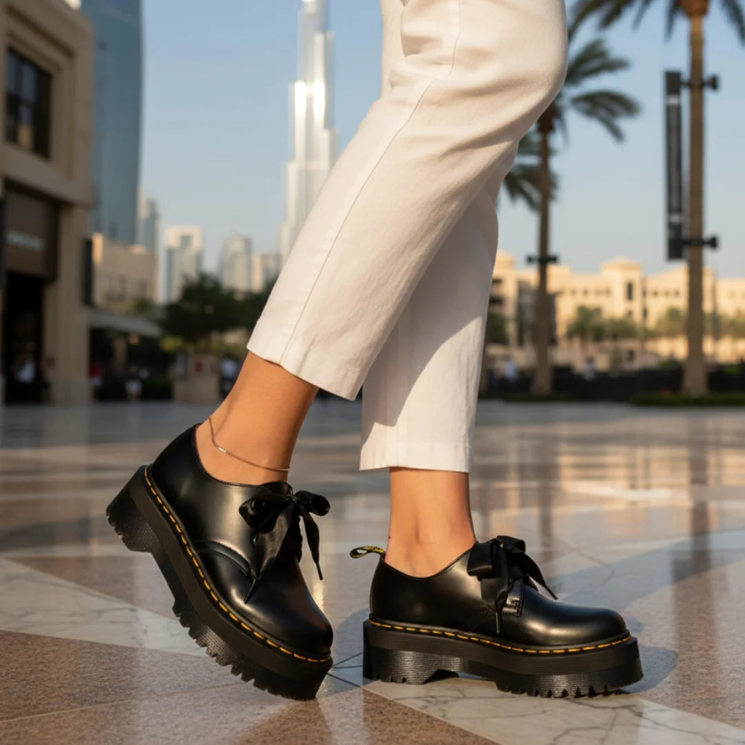 Womens Oxford Ribbon Leather