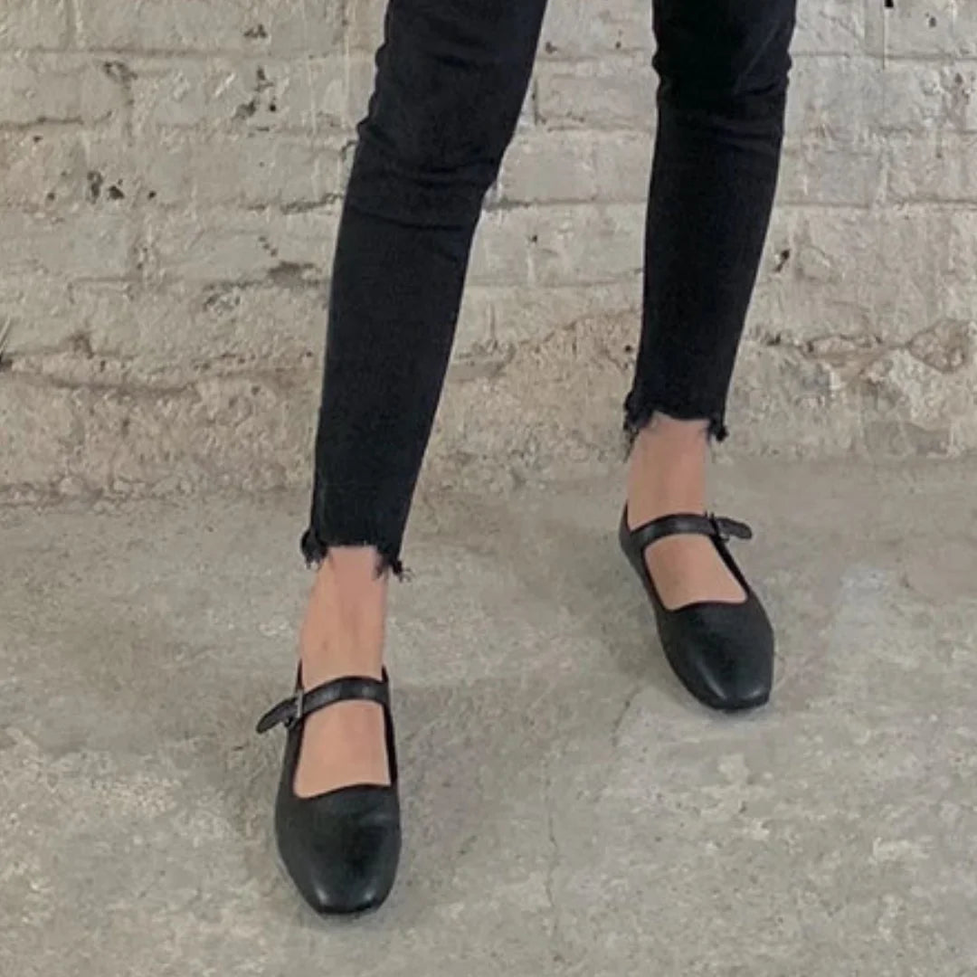 Womens Flats Retro Square Artistic Style