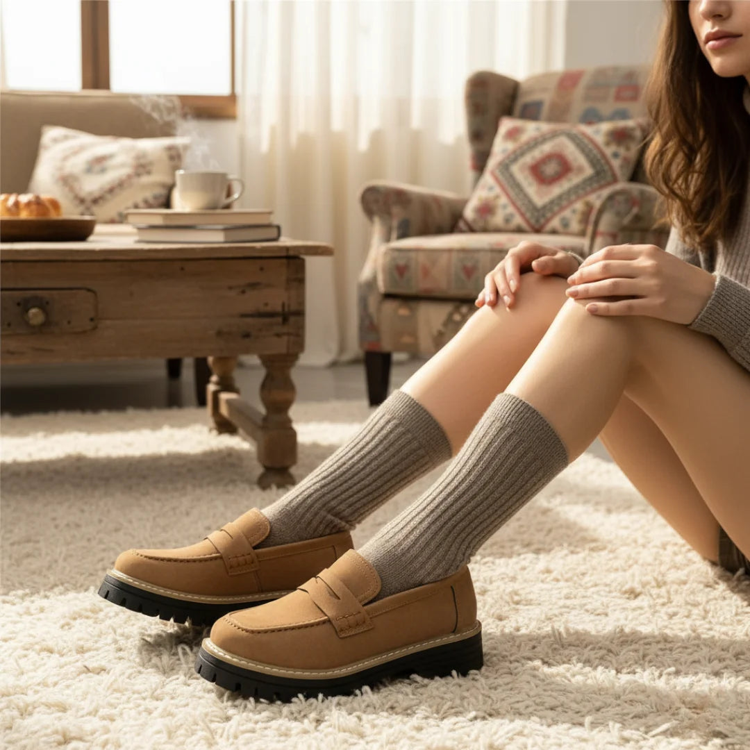 Womens Loafers Leather Plus Size Casual