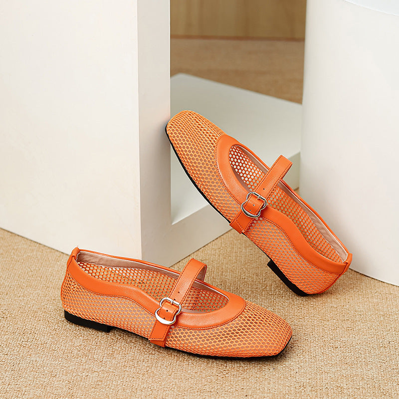 Womens Flats Summer Mesh Hollow Out