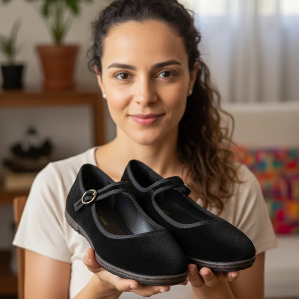 Womens Flats Retro Bottom Suede Pumps