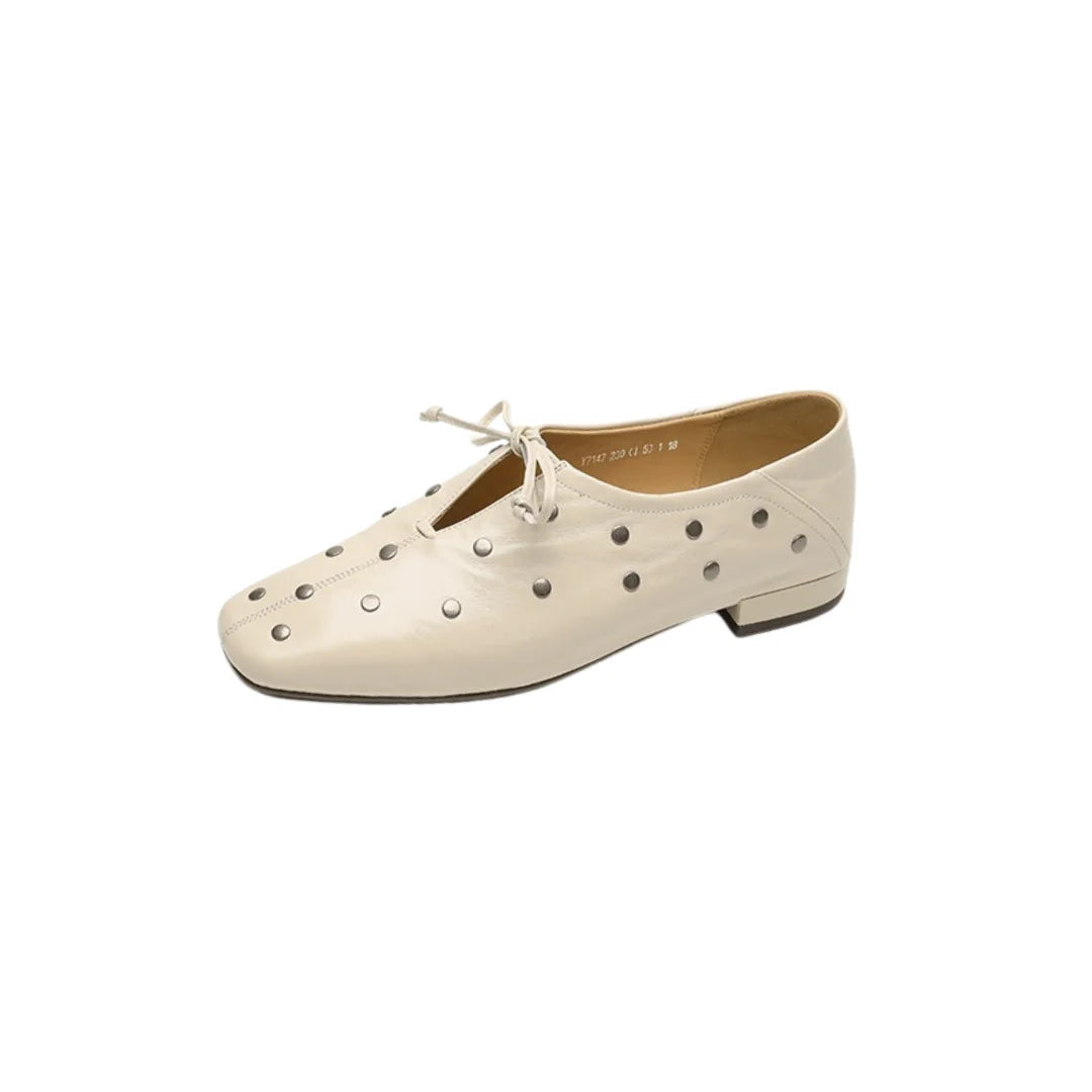 Womens Loafers Rivets Mary Jane Elegant