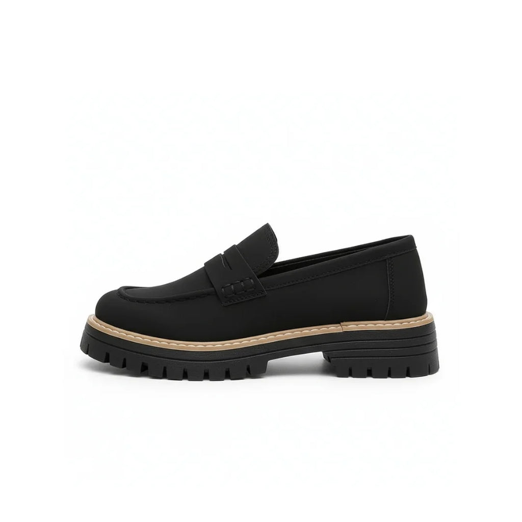 Womens Loafers British Style Chunky Heel