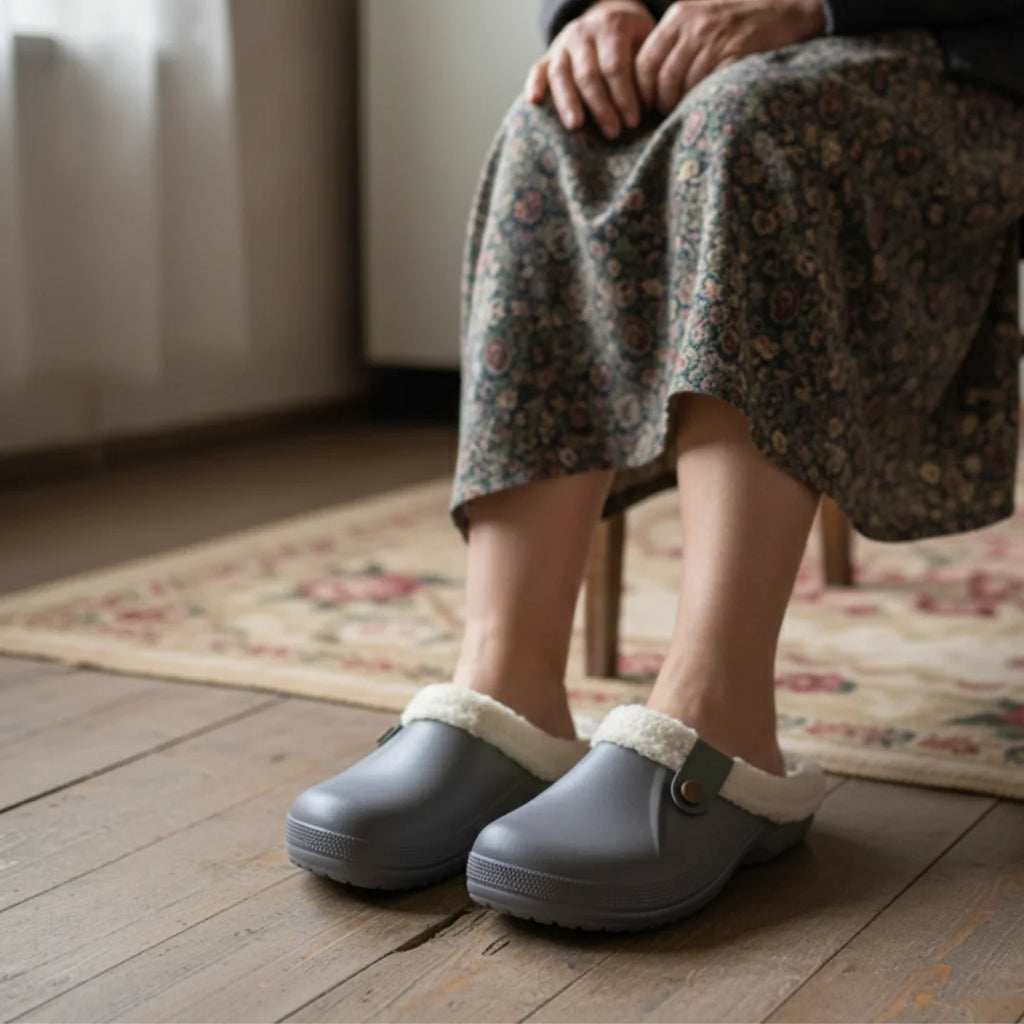Womens Clogs Fleece-lined Cotton
