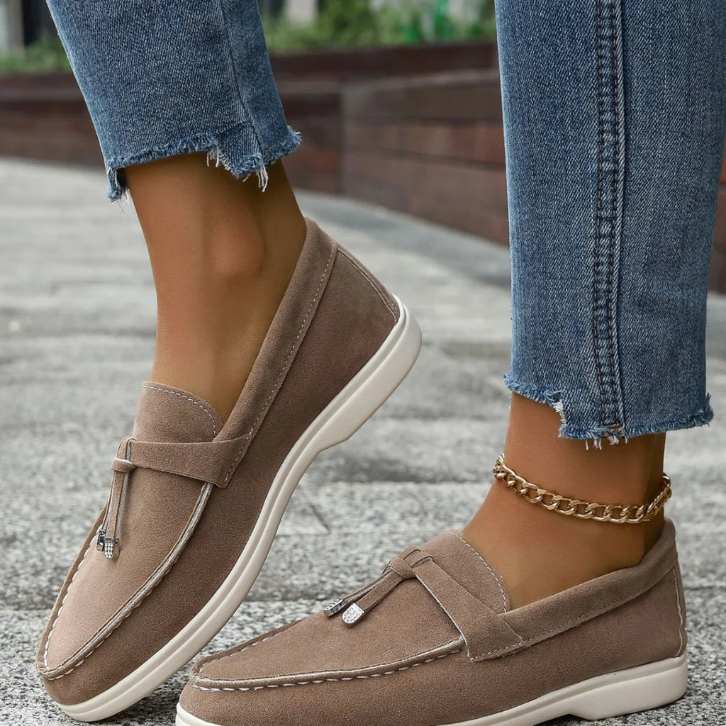 Womens Loafers Casual One Pedal Tassel