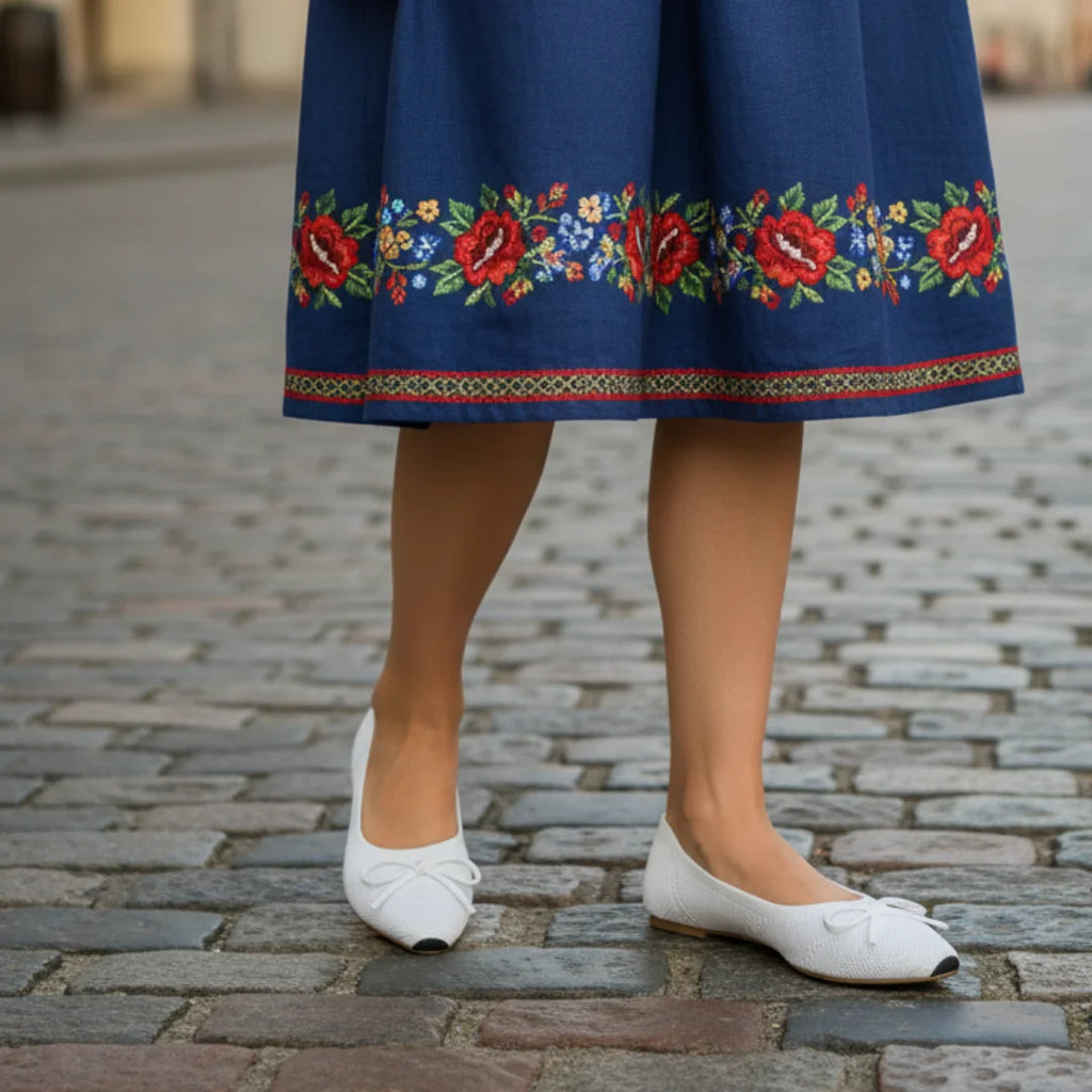 Womens Flats Bow Knitted Fashion