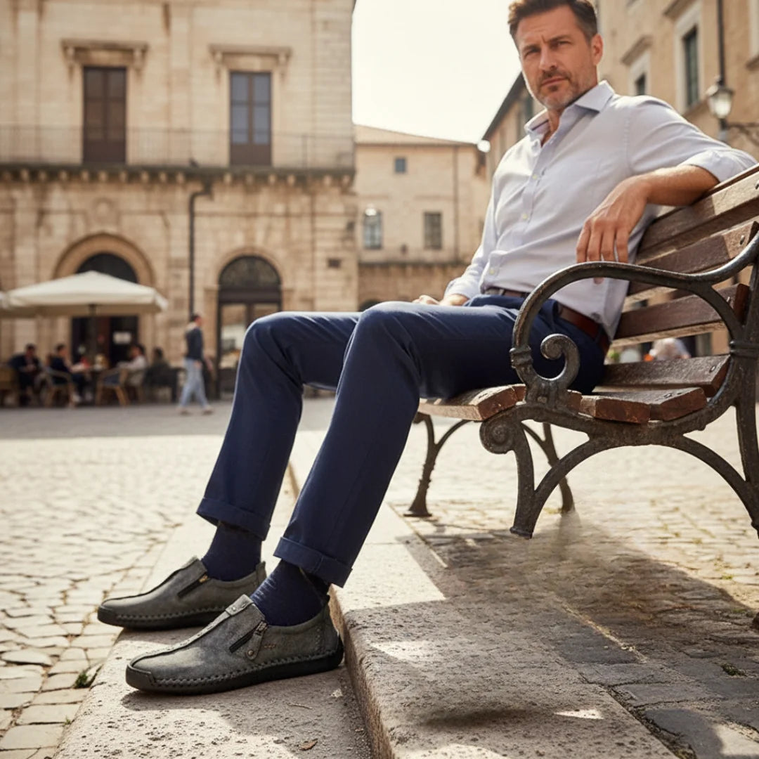 Loafers For Mens Casual Zip Over feet