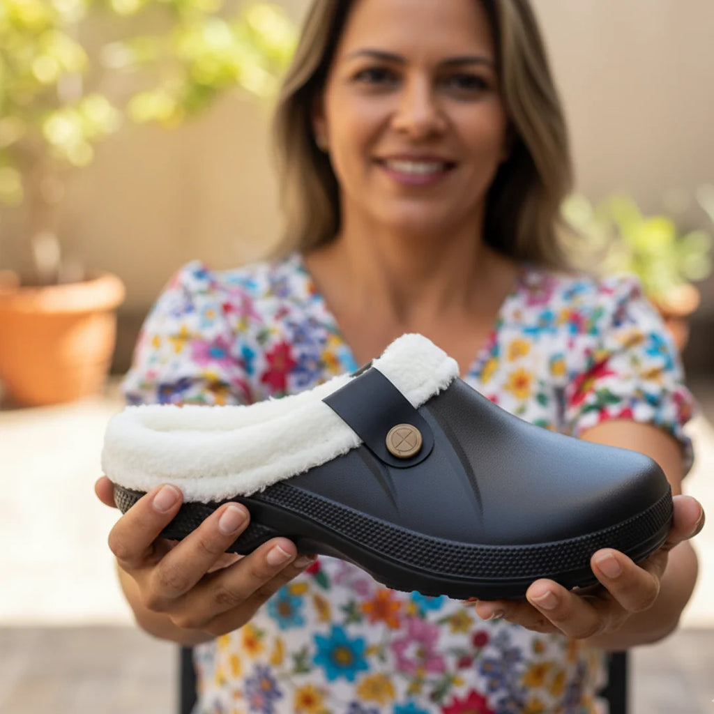 Womens Clogs Fleece-lined Cotton