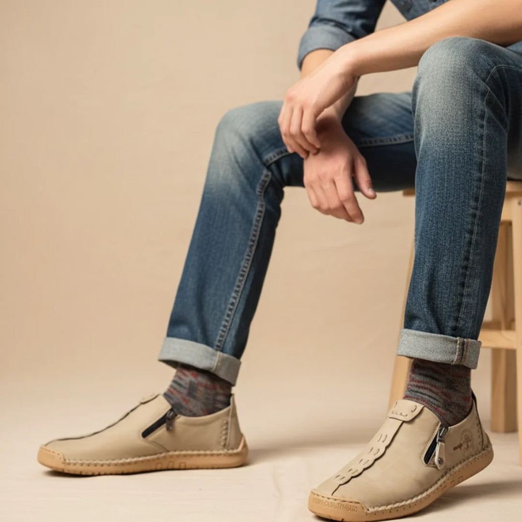 Loafers For Mens Casual Zip Over feet