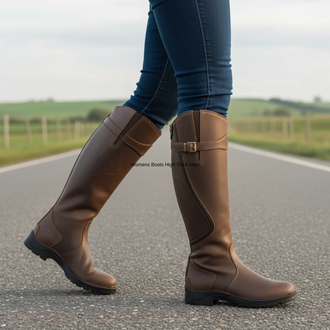 Womens Boots High Thick Heel